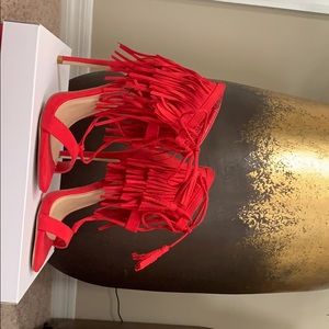 Red Fringed heels